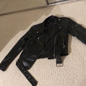 Black leather jacket